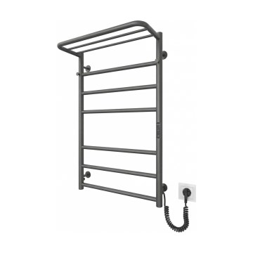 Radiator de baie tip scară HOME, 95 W/230 V, 77 x 53 cm, inox/antracit, montaj pe partea dreaptă