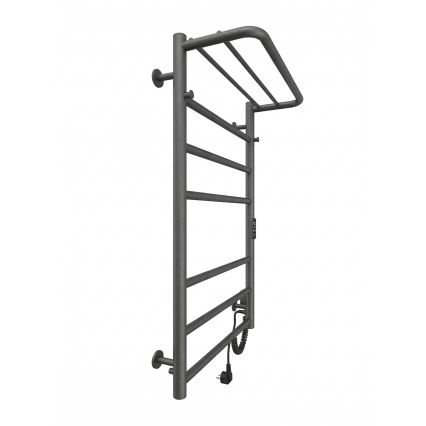 Radiator de baie tip scară HOME, 95 W/230 V, 77 x 53 cm, inox/antracit, montaj pe partea dreaptă