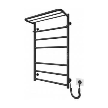 Radiator de baie tip scară HOME, 95 W/230 V, 77 x 53 cm, inox/negru, racordare pe partea dreaptă