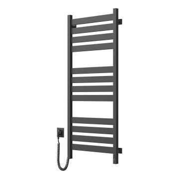 Radiator de baie tip scară LARGO, 256 W, 120 x 50 cm, negru, stânga, cu termostat