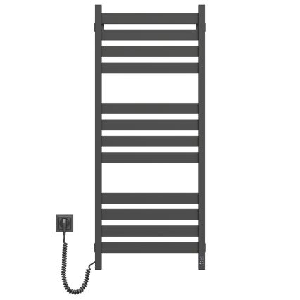 Radiator de baie tip scară LARGO, 256 W, 120 x 50 cm, negru, stânga, cu termostat