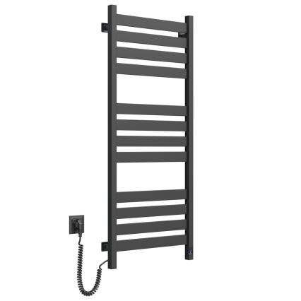Radiator de baie tip scară LARGO, 256 W, 120 x 50 cm, negru, stânga, cu termostat