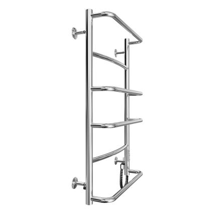 Radiator de baie tip scară LUX 105 W / 230 V, 81 x 52 cm, inox / crom lucios, cu racordare pe partea dreaptă