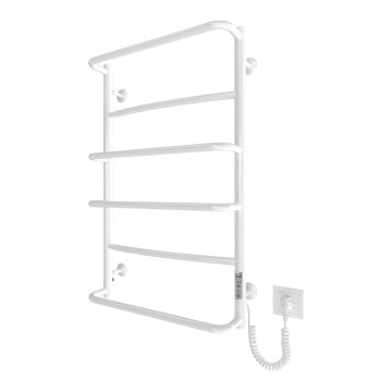 Radiator de baie tip scară LUX 105W/230V 81x52 cm inox/alb, model cu racordare pe partea dreaptă