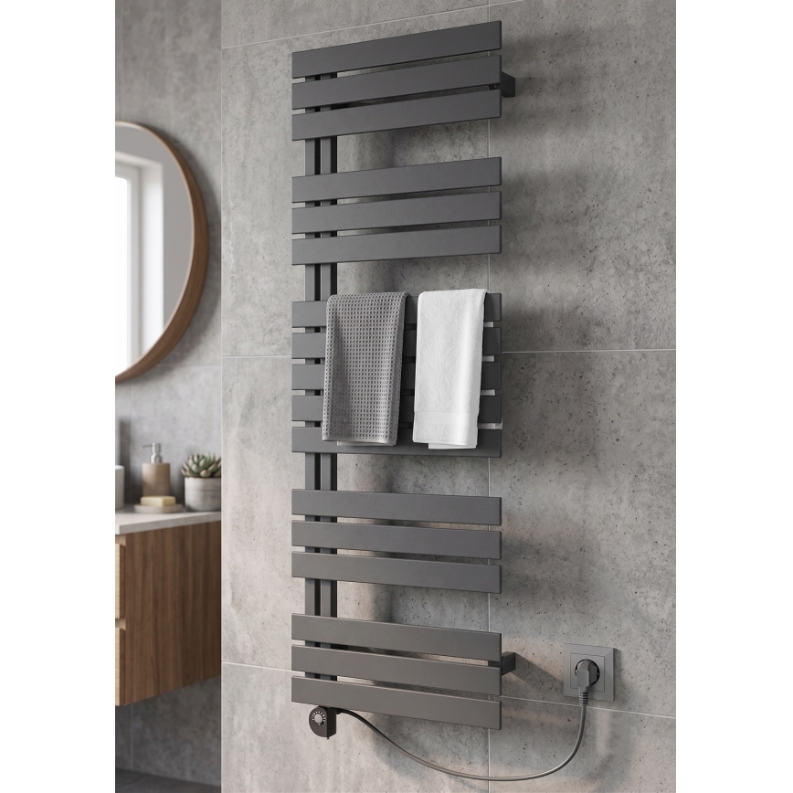 Radiator de baie Vertaduro ZIVA cu termostat, 800 W, 177 x 50 cm, antracit