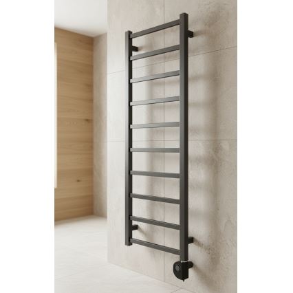 Radiator pentru baie cu termostat Vertaduro ZOE, 400 W, 114 x 40 cm, antracit