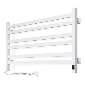 Radiator pentru baie tip scară AVANGARD cu termostat — 300 W/230 V, 50,6 cm, IP44, alb, versiune stânga, design cu colțuri drepte
