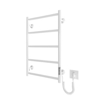 Radiator pentru baie tip scară CLASSIC, 65W/230V, 66x42 cm, inox/alb, montare pe partea dreaptă