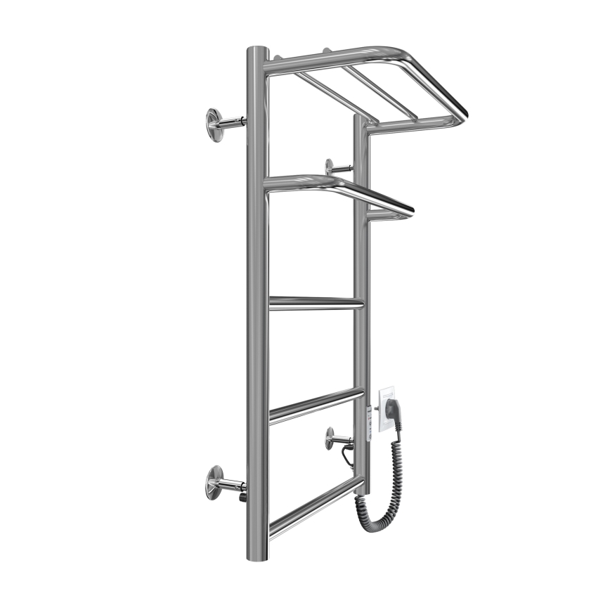 Radiator pentru baie tip scară HOTEL 75W/230V 66x42 cm inox/crom, montare pe dreapta