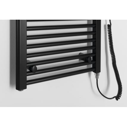 Radiator portprosop electric pentru baie Aqualine DIRECT-E 400W/230V 132 cm negru mat drept