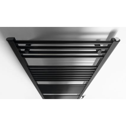 Radiator portprosop electric pentru baie Aqualine DIRECT-E 600W/230V 132 cm negru mat drept