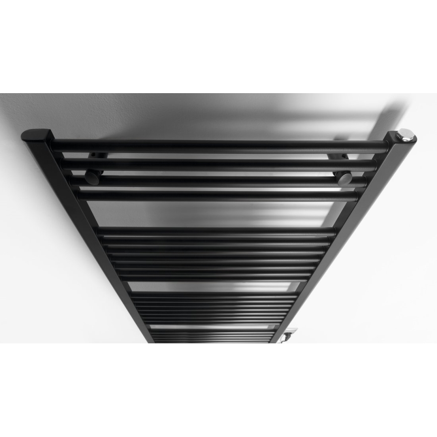 Radiator portprosop electric pentru baie Aqualine DIRECT-E 600W/230V 132 cm negru mat drept