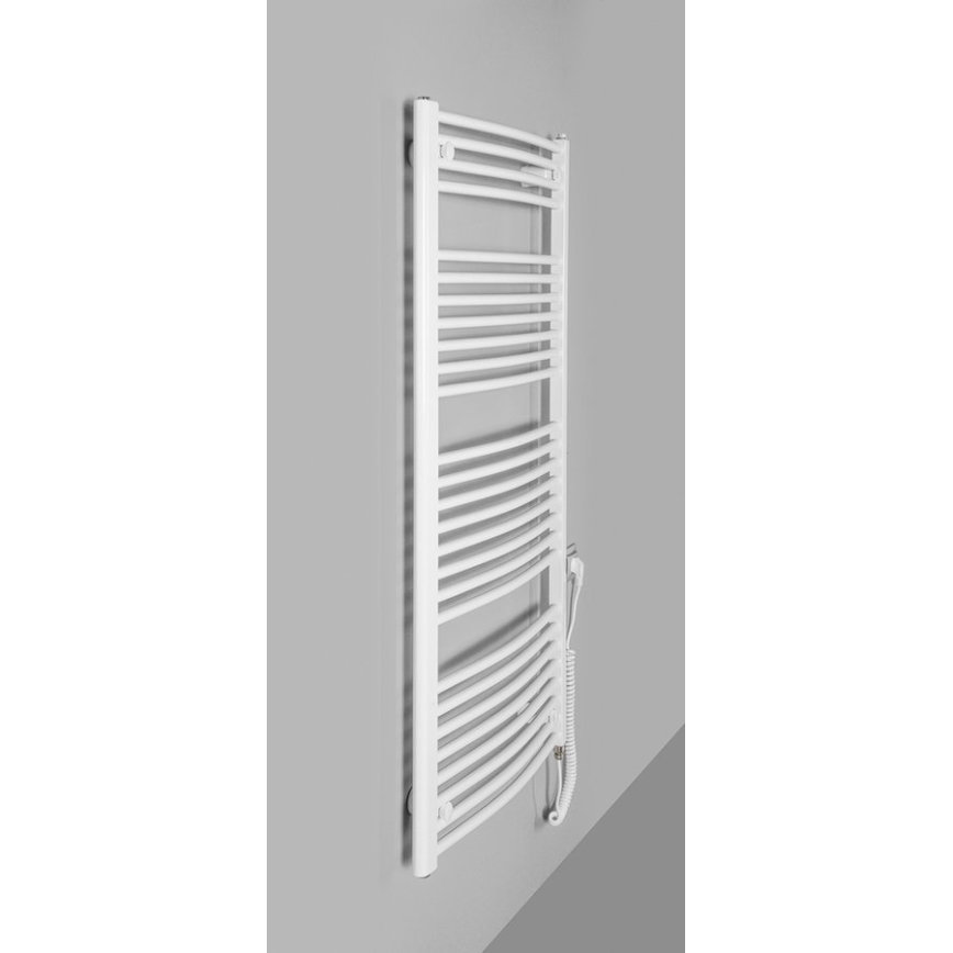 Radiator portprosop electric pentru baie Aqualine ORBIT-E 600W/230V 132 cm alb rotund