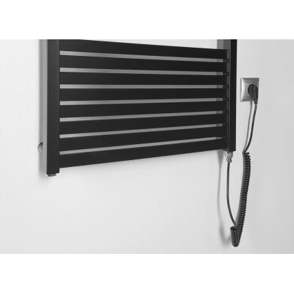 Radiator portprosop electric pentru baie Aqualine TONDI-E 800W/230V 169 cm negru mat drept