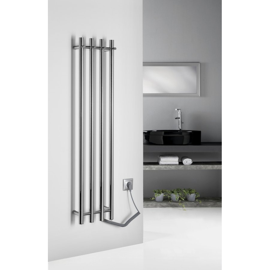 Radiator portprosop electric Sapho PAPINADO 85W/230V 120 cm crom lucios dreapta