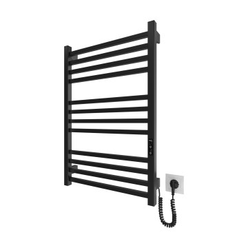 Radiator tip scară pentru baie HF LONDON, 165 W, 230 V, 77 x 53 cm, negru, racord pe partea dreaptă
