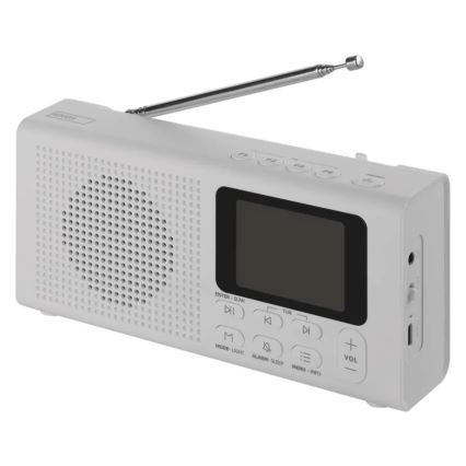 Radio DAB DAB+ FM 3W/5V/4xAA alb