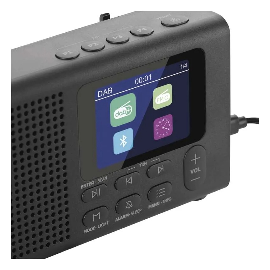 Radio DAB DAB+ FM 3W/5V/4xAA negru