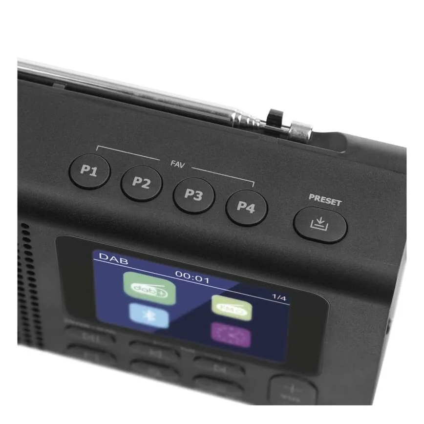 Radio DAB DAB+ FM 3W/5V/4xAA negru