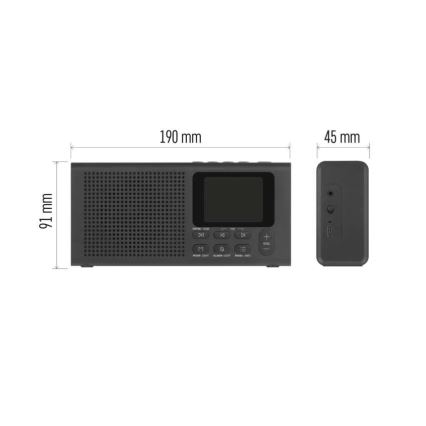 Radio DAB DAB+ FM 3W/5V/4xAA negru