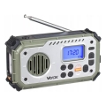 Radio de camping cu manivelă, panou solar și lanternă LED cu funcție de powerbank 5V/3xAAA/2000 mAh IPX4 verde