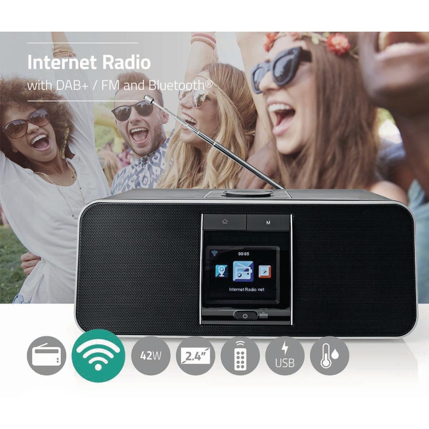 Radio internet multifuncțional 42W/230V Wi-Fi Bluetooth USB+ telecomandă