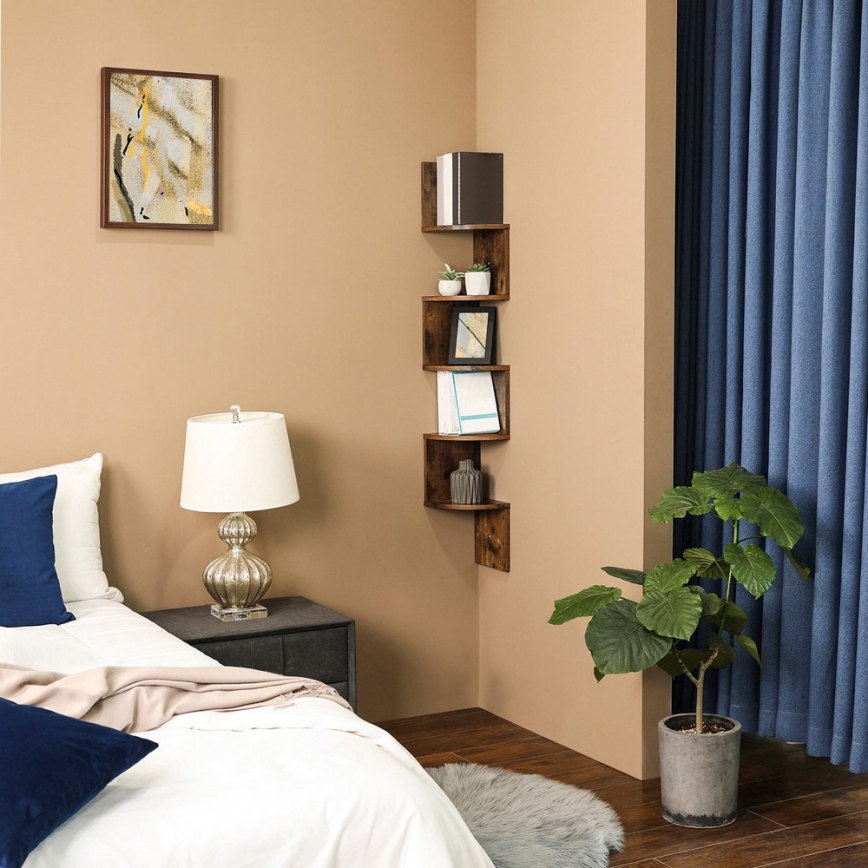 Raft colțar de perete SNAKE, maro