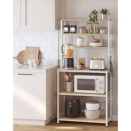 Raft cu polițe pentru bucătărie MARGE maro/alb