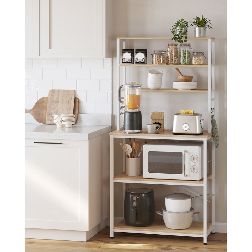 Raft cu polițe pentru bucătărie MARGE maro/alb