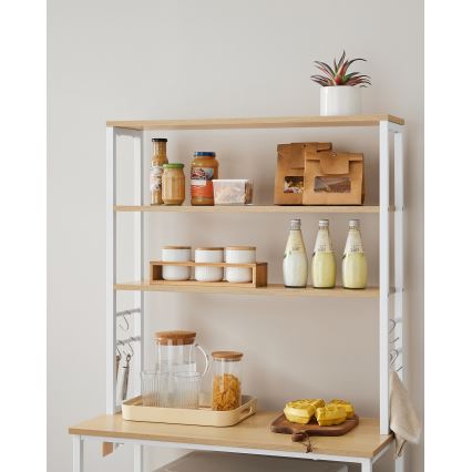 Raft cu polițe pentru bucătărie MARGE maro/alb