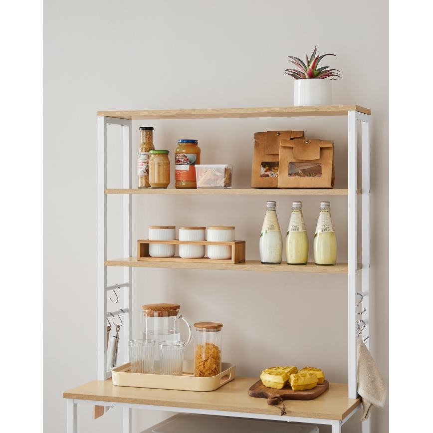 Raft cu polițe pentru bucătărie MARGE maro/alb