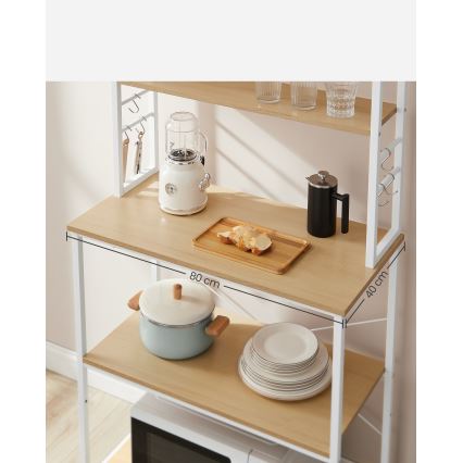 Raft cu polițe pentru bucătărie MARGE maro/alb