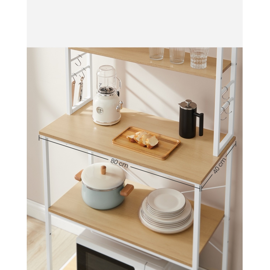 Raft cu polițe pentru bucătărie MARGE maro/alb