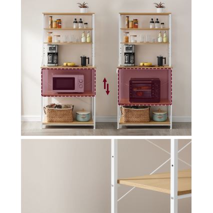 Raft cu polițe pentru bucătărie MARGE maro/alb