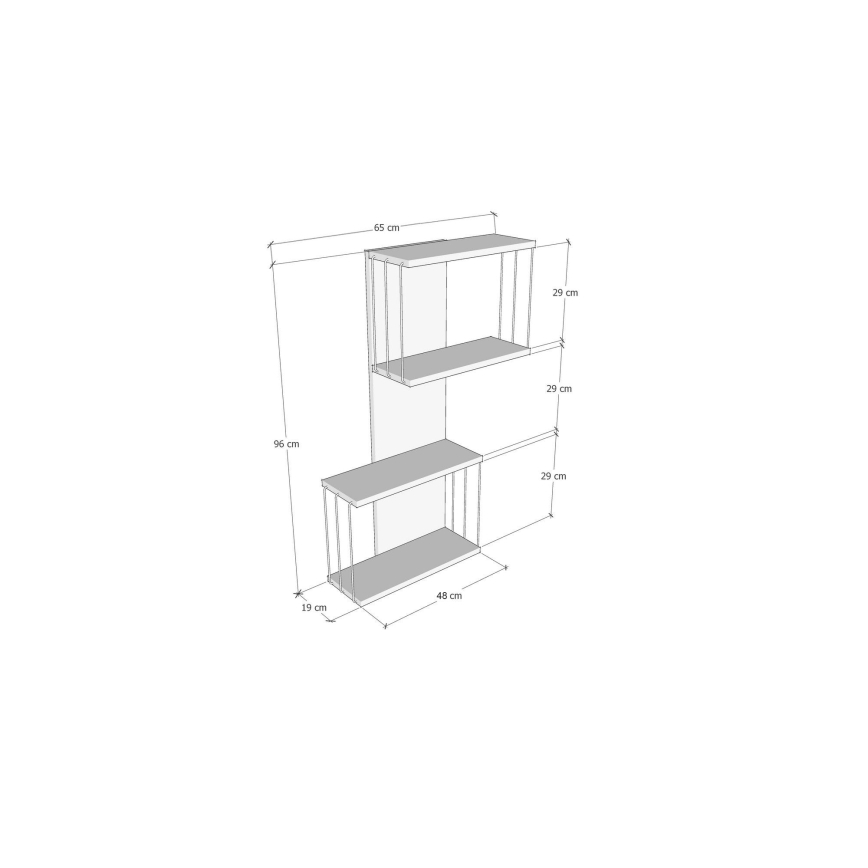 Raft de perete DESTAN 65x96x19 cm antracit/maro