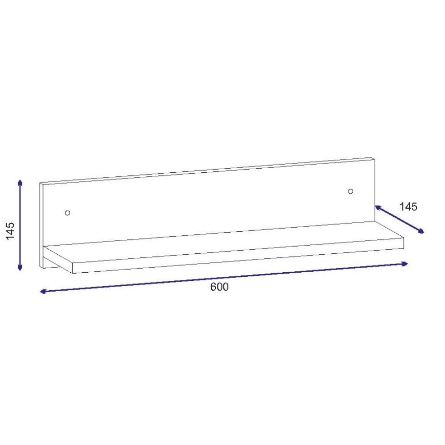 Raft de perete NOVELLA 14x60 cm alb