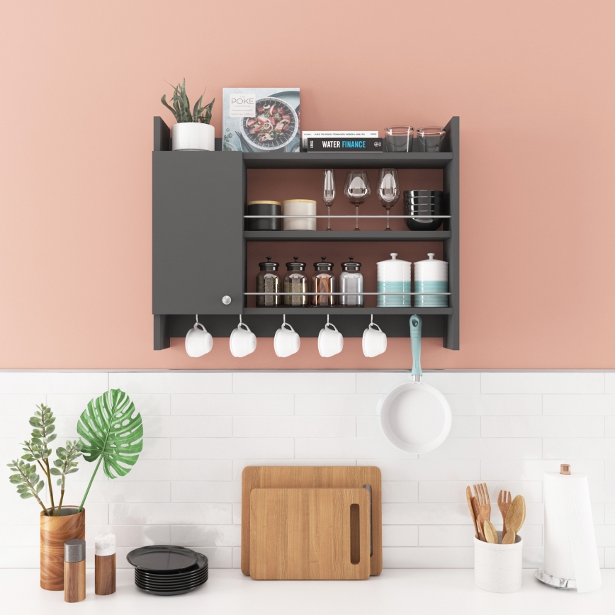 Raft de perete pentru bucătărie KNERR 65x85 cm antracit