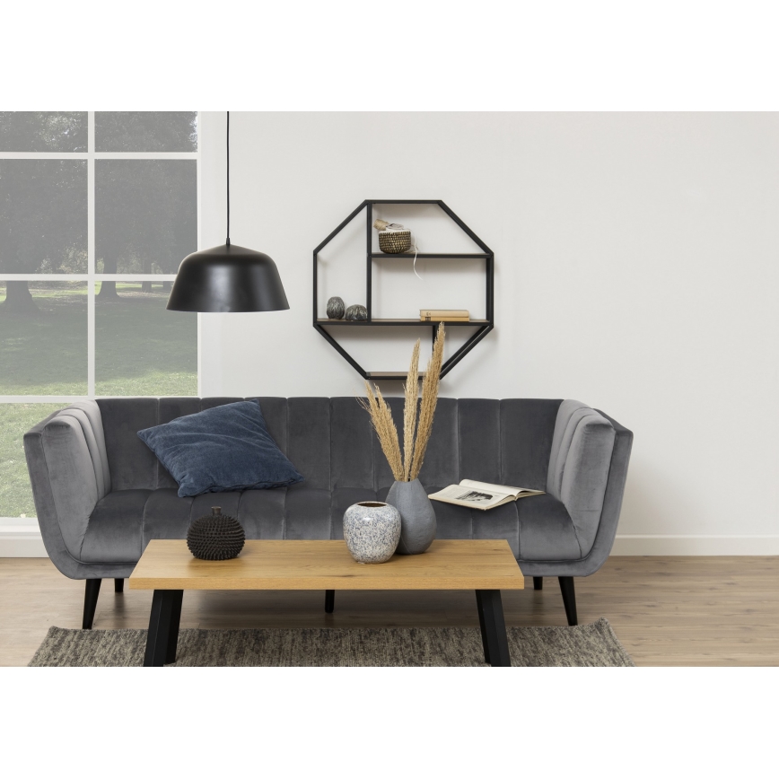 Raft de perete SARON 77x77 cm stejar/negru