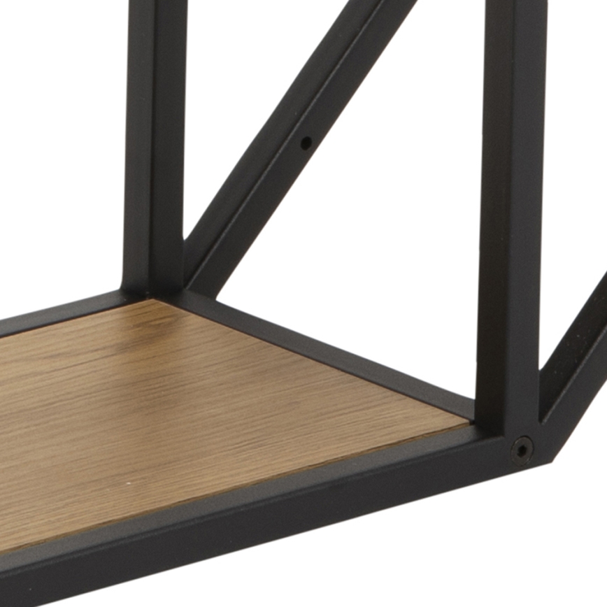 Raft de perete SARON 77x77 cm stejar/negru