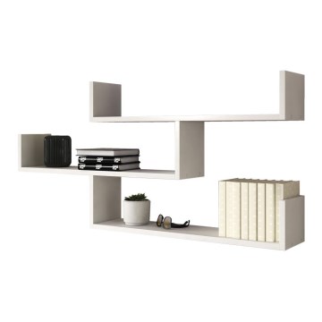 Raft de perete TRIO 119x55x18 cm, alb