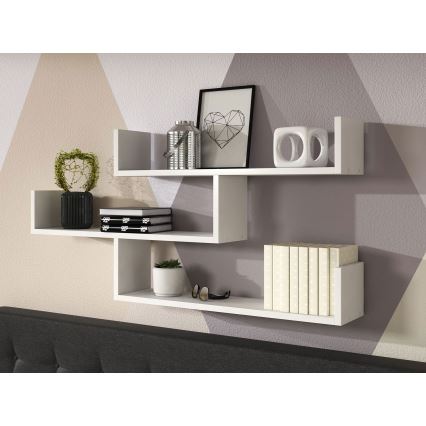 Raft de perete TRIO 119x55x18 cm, alb