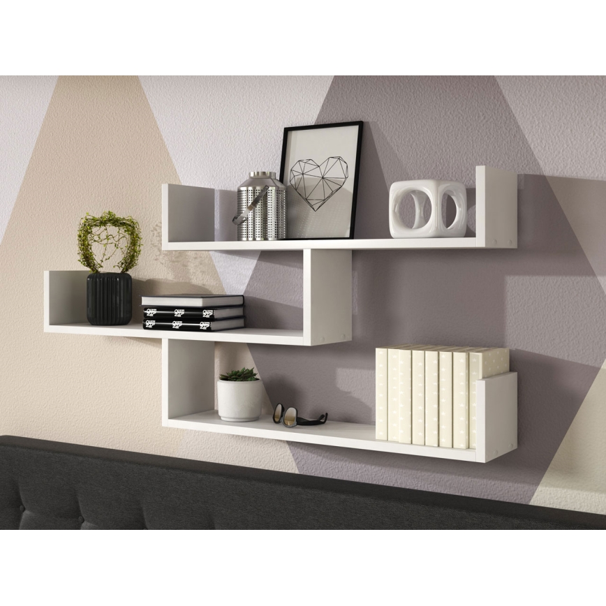 Raft de perete TRIO 119x55x18 cm, alb