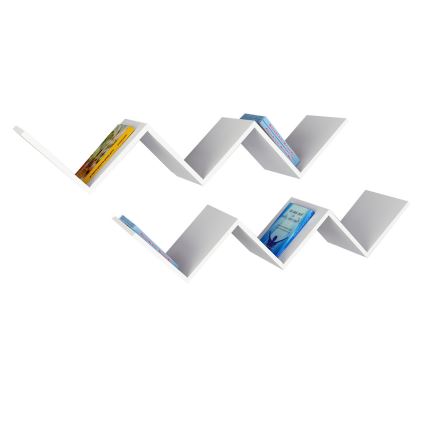 Raft de perete ZIG ZAG 24,5x129 cm alb