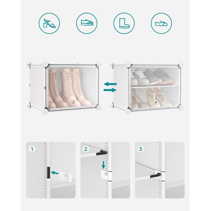 Raft modular cu compartimente BOXIFY, alb