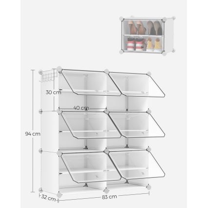 Raft modular cu compartimente BOXIFY, alb