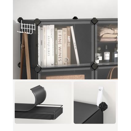 Raft modular cu compartimente BOXIFY, negru