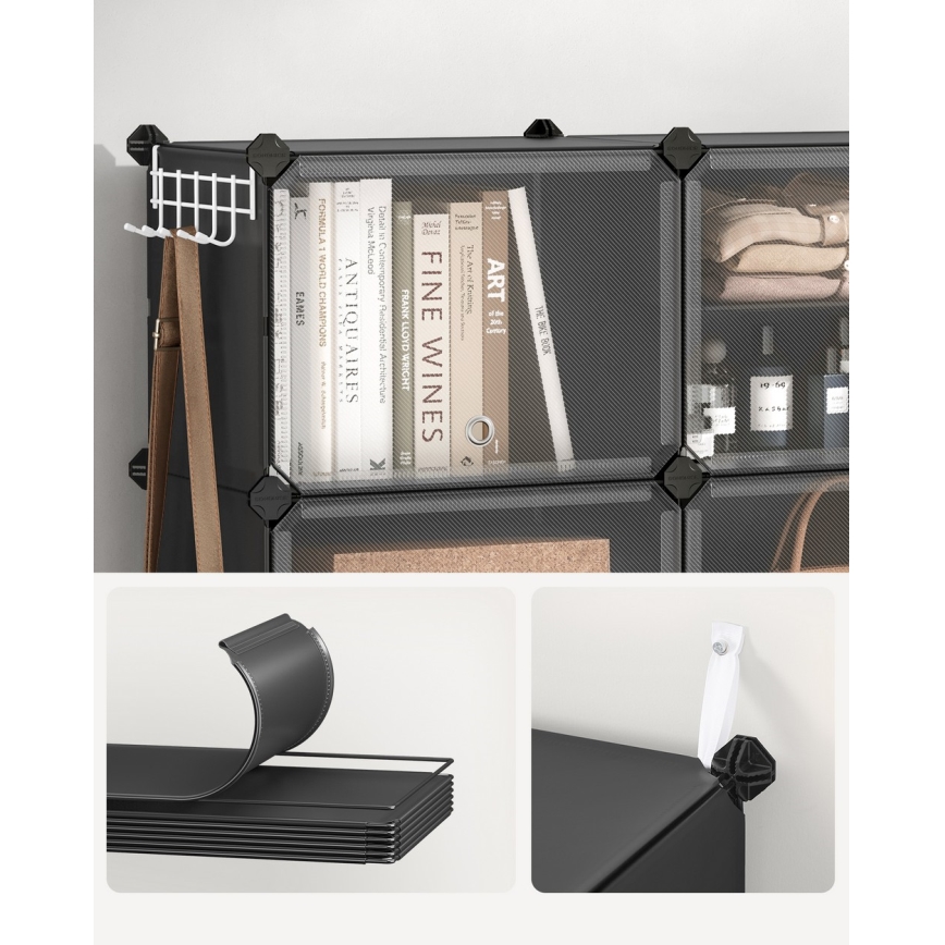 Raft modular cu compartimente BOXIFY, negru