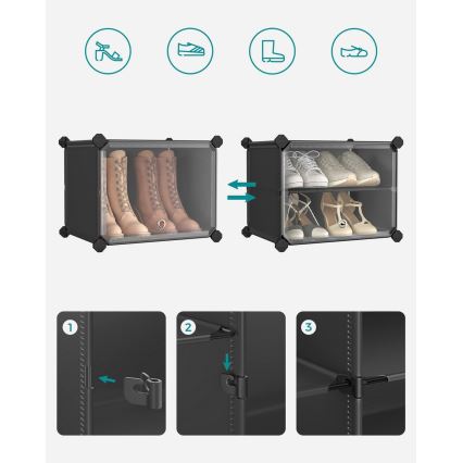 Raft modular cu compartimente BOXIFY, negru