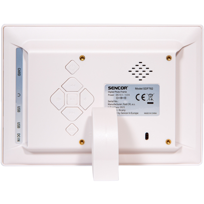 Ramă foto digitală cu difuzor 230V albă Sencor + telecomandă