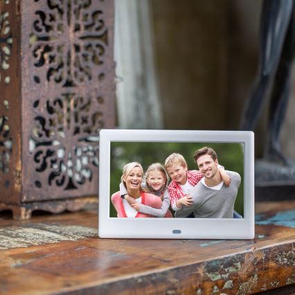 Ramă foto digitală cu difuzor 230V albă Sencor + telecomandă